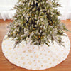 Tappeto Gonna Copertura Base Albero di Natale 80cm Peluche Bianco Oro Effetto Neve