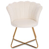 Poltrona Relax in Velluto Ergonomica con Struttura in Metallo Oro 69x64x80 cm Beige