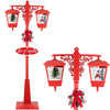 Lampione Natalizio Decorativo 188cm con Luci Led Musica Neve Motorizzata Scene Rosso