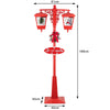 Lampione Natalizio Decorativo 188cm con Luci Led Musica Neve Motorizzata Scene Rosso