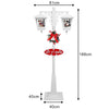 Lampione Natalizio Decorativo 188cm con Luci Led Musica Neve Motorizzata Scene Bianco