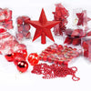 Addobbi Natalizi Albero 102 Pezzi Palline Rosse Stelle Calze Pigne Decorazioni Natale