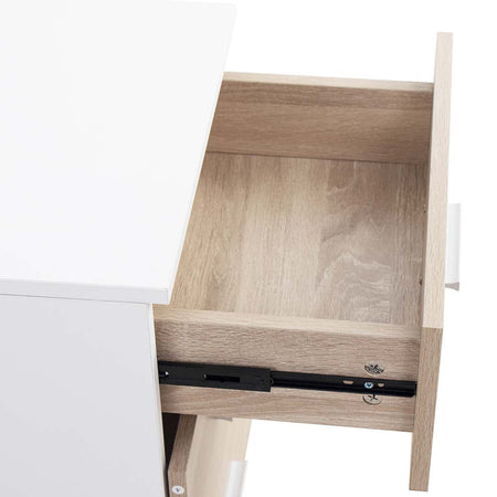 Comodino Mobiletto Cassettiera 3 Cassetti Design Moderno Legno Mdf Bianco Quercia