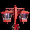 Lampione Natalizio Decorativo 188cm con Luci Led Musica Neve Motorizzata Scene Rosso
