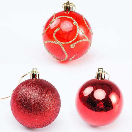 Addobbi Natalizi Albero 102 Pezzi Palline Rosse Stelle Calze Pigne Decorazioni Natale