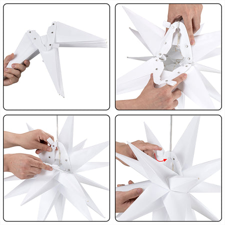 Stella Luminosa Natale Soffitto 50cm LED RGB Usb con App e Musica Sincronizzata