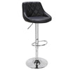 Set 2 Sgabelli Cucina Bar Girevoli Altezza Regolabile in Ecopelle Nero e Acciaio