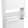 Scarpiera 4Ante Doppia Profondità Salvaspazio Bianco Frassinato 63x24 H150cm Mdf