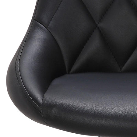 Set 2 Sgabelli Cucina Bar Girevoli Altezza Regolabile in Ecopelle Nero e Acciaio
