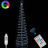 Albero di Natale Luminoso 210cm a Spirale con 200 luci Led Rgb e Telecomando