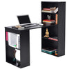 Scrivania con Doppia Libreria Laterale Porta PC in Legno Nobilitato Casa Ufficio Nero
