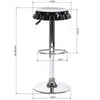 Set 2 Sgabelli Bar Cucina Girevoli Design Tappo Bottiglia Regolabili Nero Cromati
