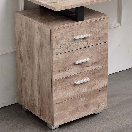 Scrivania in Legno con Cassettiera integrata Porta Pc Computer 120x50cm Quercia