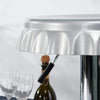 Set 2 Sgabelli Bar Cucina Girevoli Design Tappo Bottiglia Regolabili Silver Cromati
