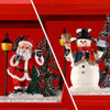 Lampione Natalizio Decorativo 188cm con Luci Led Musica Neve Motorizzata Scene