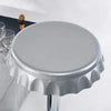 Set 2 Sgabelli Bar Cucina Girevoli Design Tappo Bottiglia Regolabili Silver Cromati