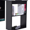 Scrivania con Doppia Libreria Laterale Porta PC in Legno Nobilitato Casa Ufficio Nero