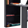 Scrivania con Doppia Libreria Laterale Porta PC in Legno Nobilitato Casa Ufficio Nero