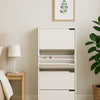Scarpiera 4Ante Doppia Profondità Salvaspazio Bianco Frassinato 63x24 H150cm Mdf