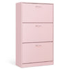 Scarpiera 3Ante Doppia Profondità Salvaspazio Rosa 63x24H 115cm Legno mdf