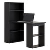 Scrivania con Doppia Libreria Laterale Porta PC in Legno Nobilitato Casa Ufficio Nero