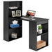 Scrivania con Doppia Libreria Laterale Porta PC in Legno Nobilitato Casa Ufficio Nero