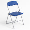 Set 6 Pezzi Sedie Imbottite Pieghevoli Colore Blu Struttura Silver Sedia Metal