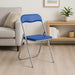 Set 6 Pezzi Sedie Imbottite Pieghevoli Colore Blu Struttura Silver Sedia Metal