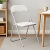Set 6 Sedie Imbottite Pieghevoli Salvaspazio con Struttura Metallo e PVC Bianco