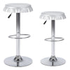 Set 2 Sgabelli Bar Cucina Girevoli Design Tappo Bottiglia Regolabili Silver Cromati