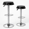 Set 2 Sgabelli Bar Cucina Girevoli Design Tappo Bottiglia Regolabili Nero Cromati