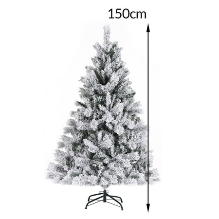 Albero di Natale Innevato Bianco Winter Palace Foltissimo 150cm 550 Rami Innesto