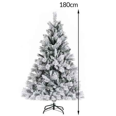 Albero di Natale Innevato Bianco Winter Palace Foltissimo 180cm 1000 Rami Innesto