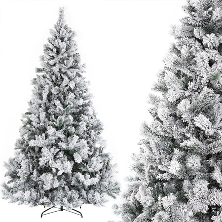 Albero di Natale Innevato Bianco Winter Palace Foltissimo 210cm 1420 Rami Innesto