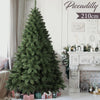 Albero di Natale 210 cm Pino Verde Molto Folto 850 Rami Base in Ferro pieghevole
