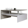 Tavolino Soggiorno 90x59.5x42cm Design Moderno Legno MDF 2 Ripiani Bianco Grigio