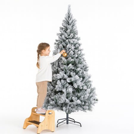 Albero di Natale Innevato Bianco Foltissimo 150cm 550 Rami Pvc Ignifugo