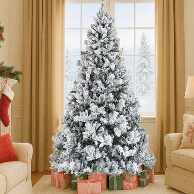 Albero di Natale Innevato Bianco Foltissimo 240cm 2050 Rami Pvc Ignifugo