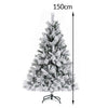 Albero di Natale Innevato Bianco Foltissimo 150cm 550 Rami Pvc Ignifugo