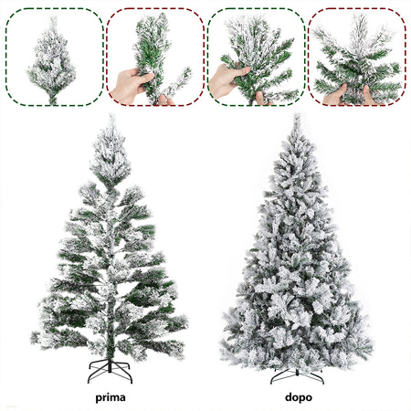 Albero di Natale Innevato Bianco Foltissimo 240cm 2050 Rami Pvc Ignifugo