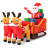 Gonfiabile Natalizio Babbo Natale con Slitta e Renne Decorazione Esterno Giardino