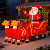 Gonfiabile Natalizio Babbo Natale con Slitta e Renne Decorazione Esterno Giardino