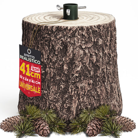 Base Supporto Albero di Natale Scuro Tronco Natalizio 41cm Attacco Universale