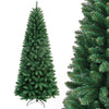 Albero di Natale Slim Pino Verde 180cm Artificiale 625 Rami Pvc Ignifugo Salvaspazio