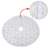 Tappeto Gonna Copertura Base Albero di Natale 80cm Peluche Bianco Silver Effetto Neve