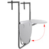 Tavolino Balcone Pieghevole Metallo e Polyrattan 2 Porta Bicchieri Regolabile Bianco