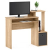 Scrivania Porta Pc con Cassetto in Tessuto Mensola Porta Tastiera 100cm Quercia
