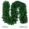 Ghirlanda Natalizia Verde 270cm Festone Folto Camino Ringhiera Pvc Resistente