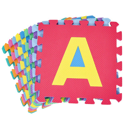 Tappetino Puzzle Maxi Lettere Colorato 9 Pezzi Gomma Eva Gioco Bambini 30x30cm