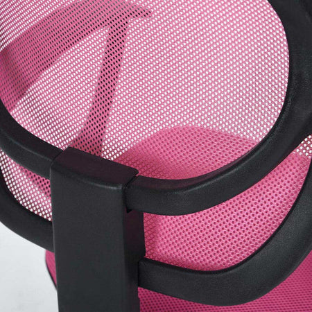 Sedia Girevole Casa Ufficio Cameretta Scrivania Ergonomica 5 Ruote Traspirante Rosa